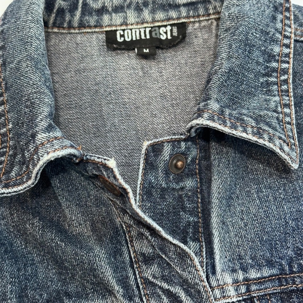 2/$15 Denim Trucker Jean Jacket Women's Size M Trucker Snap Front Pockets - Picture 4 of 8